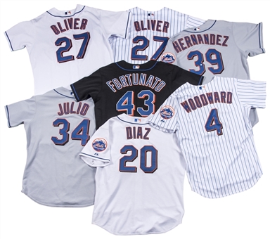 Lot of (7) 2006 New York Mets Game Used Jerseys (MLB Authenticated & Steiner)